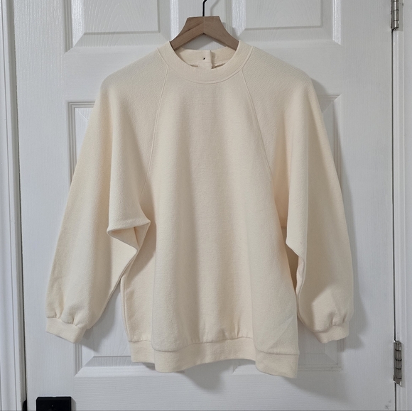 Madewell Ivory Button Back Dolman Sleeves Pullover Top Size S - Picture 4 of 7